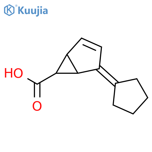 (1S,5R,6R)-4-cyclopentylidenebicyclo[3.1.0]hex-2-ene-6-carboxylic acid structure