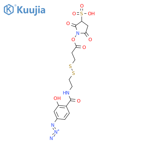 Propanoic acid,3-[[2-[(4-azido-2-hydroxybenzoyl)amino]ethyl]dithio]-,2,5-dioxo-3-sulfo-1-pyrrolidinyl ester structure