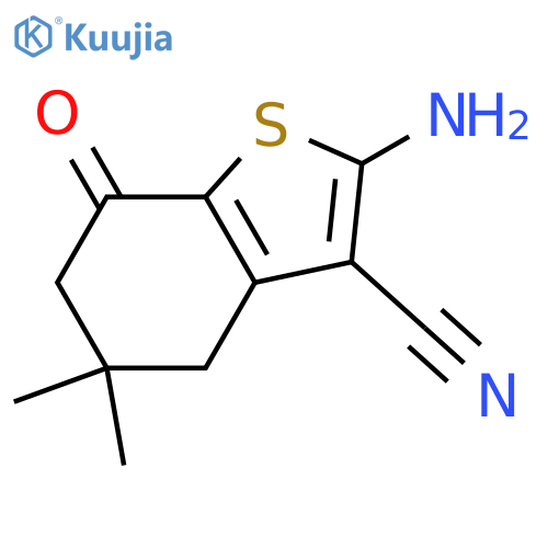 2-Amino-5,5-dimethyl-7-oxo-4,5,6,7-tetrahydro-benzo[b]thiophene-3-carbonitrile structure