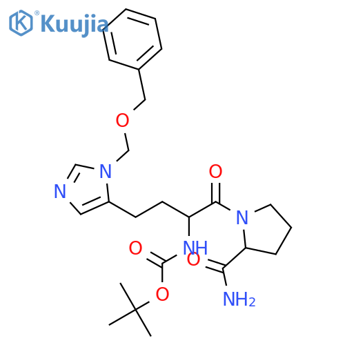Carbamic acid, [1-[[2-(aminocarbonyl)-1-pyrrolidinyl]carbonyl]-3-[1-[(phenylmethoxy)methyl]-1H-imidazol-5-yl]propyl]-, 1,1-dimethylethyl ester, (2S)- (9CI) structure