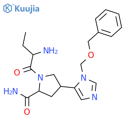 L-Prolinamide, 4-[1-[(phenylmethoxy)methyl]-1H-imidazol-5-yl]-L-2-aminobutanoyl- (9CI) structure
