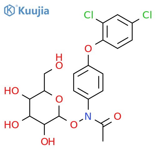 1-O-{acetyl[4-(2,4-dichlorophenoxy)phenyl]amino}-beta-D-glucopyranose structure