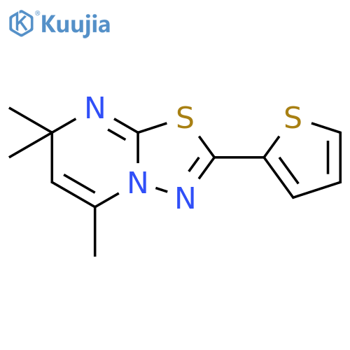 7H-1,3,4-Thiadiazolo[3,2-a]pyrimidine, 5,7,7-trimethyl-2-(2-thienyl)- structure
