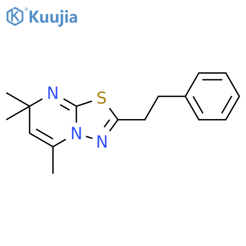 7H-1,3,4-Thiadiazolo[3,2-a]pyrimidine, 5,7,7-trimethyl-2-(2-phenylethyl)- structure