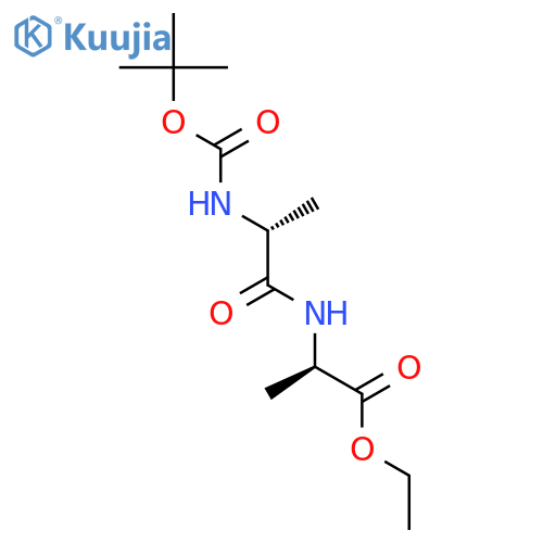 D-Alanine, N-[N-[(1,1-dimethylethoxy)carbonyl]-D-alanyl]-, ethyl ester structure