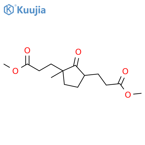 1,3-Cyclopentanedipropanoic acid, 1-methyl-2-oxo-, dimethyl ester structure