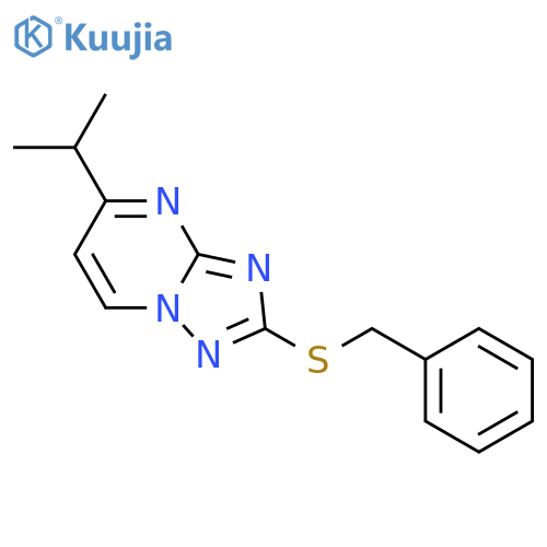 [1,2,4]Triazolo[1,5-a]pyrimidine, 5-(1-methylethyl)-2-[(phenylmethyl)thio]- structure