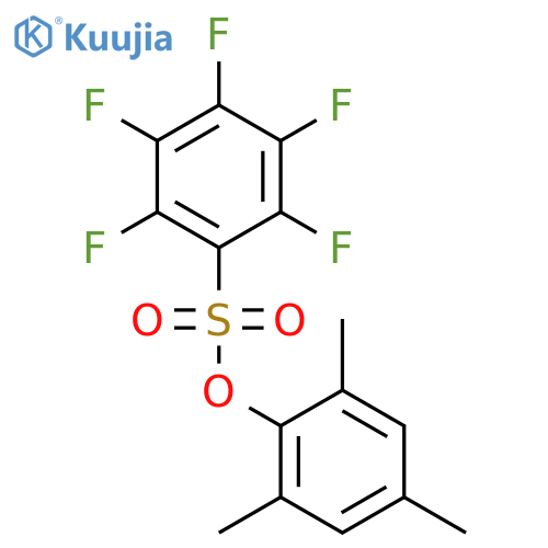 Benzenesulfonic acid, pentafluoro-, 2,4,6-trimethylphenyl ester structure