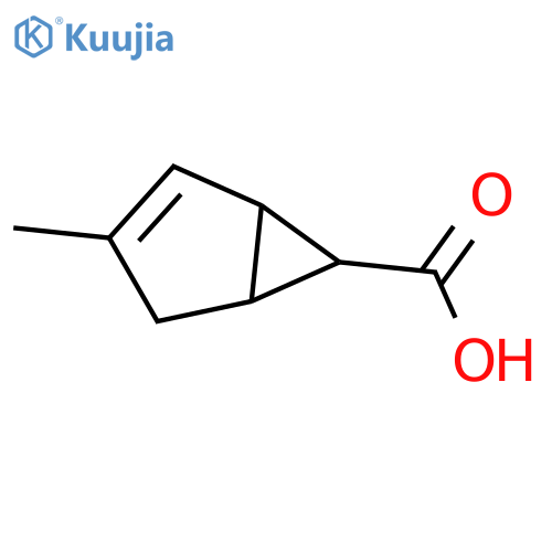(1R,5R,6R)-3-methylbicyclo[3.1.0]hex-2-ene-6-carboxylic acid structure