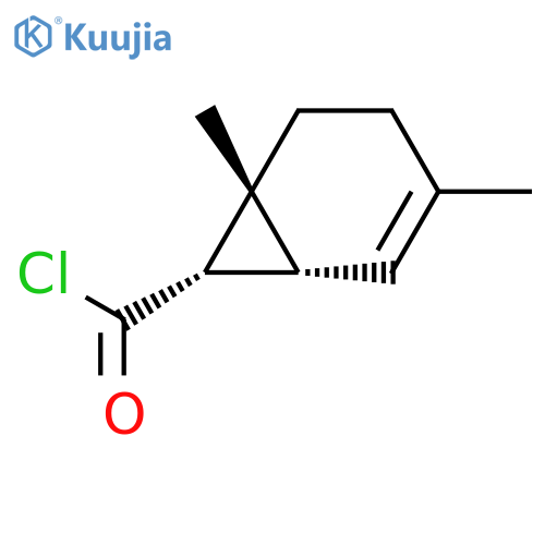 Bicyclo[4.1.0]hept-2-ene-7-carbonylchloride, 3,6-dimethyl-, (1a,6a,7b)- (9CI) structure