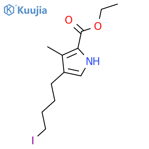 1H-Pyrrole-2-carboxylic acid, 4-(4-iodobutyl)-3-methyl-, ethyl ester structure