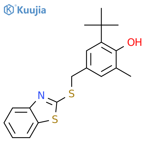 Phenol, 4-[(2-benzothiazolylthio)methyl]-2-(1,1-dimethylethyl)-6-methyl- structure