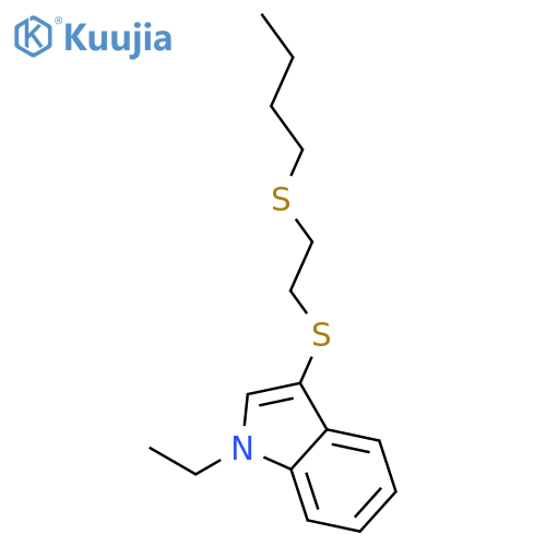 1H-Indole,3-[[2-(butylthio)ethyl]thio]-1-ethyl- structure