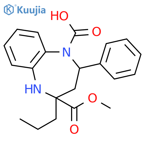 4-(methoxycarbonyl)-2-phenyl-4-propyl-2,3,4,5-tetrahydro-1H-1,5-benzodiazepine-1-carboxylic acid structure