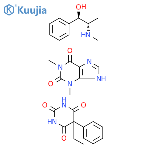 2,4,6(1H,3H,5H)-Pyrimidinetrione, 5-ethyl-5-phenyl-, mixt. with 3,7-dihydro-1,3-dimethyl-1H-purine-2,6-dione and (αR)-α-[(1S)-1-(methylamino)ethyl]benzenemethanol (9CI) structure