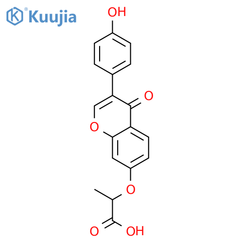 2-{[3-(4-hydroxyphenyl)-4-oxo-4H-chromen-7-yl]oxy}propanoic acid structure