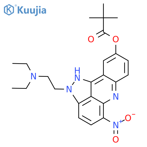 2-[2-(diethylamino)ethyl]-5-nitro-1,2-dihydropyrazolo[3,4,5-kl]acridin-9-yl 2,2-dimethylpropanoate structure