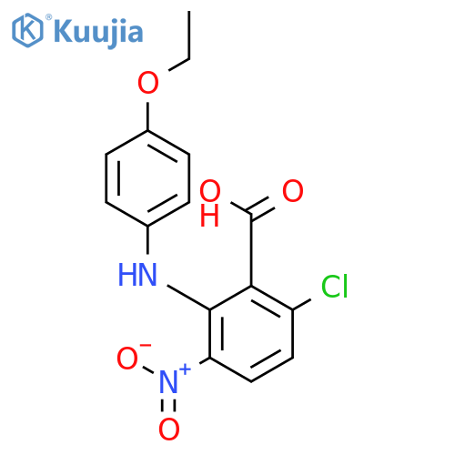 Benzoic acid, 6-chloro-2-[(4-ethoxyphenyl)amino]-3-nitro- structure