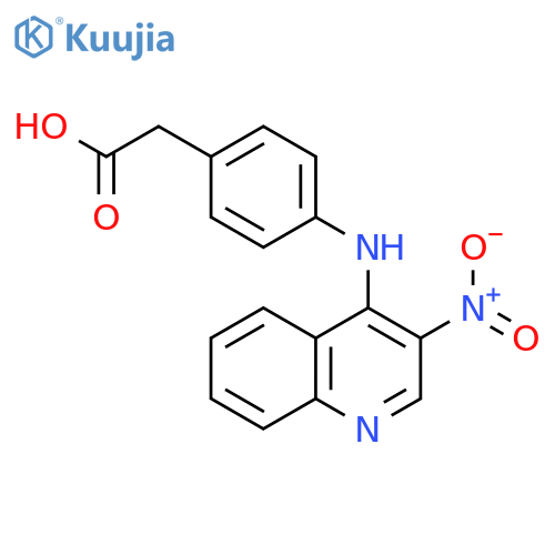 Benzeneacetic acid, 4-[(3-nitro-4-quinolinyl)amino]- structure