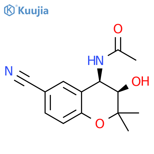 Acetamide, N-(6-cyano-3,4-dihydro-3-hydroxy-2,2-dimethyl-2H-1-benzopyran-4-yl)-, cis- (9CI) structure