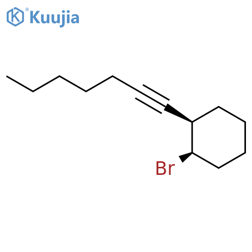 Cyclohexane, 1-bromo-2-(1-heptynyl)-, cis- structure
