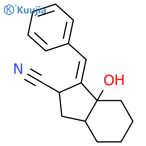 1H-Indene-2-carbonitrile, octahydro-7a-hydroxy-1-(phenylmethylene)- structure