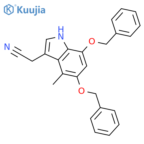 1H-Indole-3-acetonitrile, 4-methyl-5,7-bis(phenylmethoxy)- structure