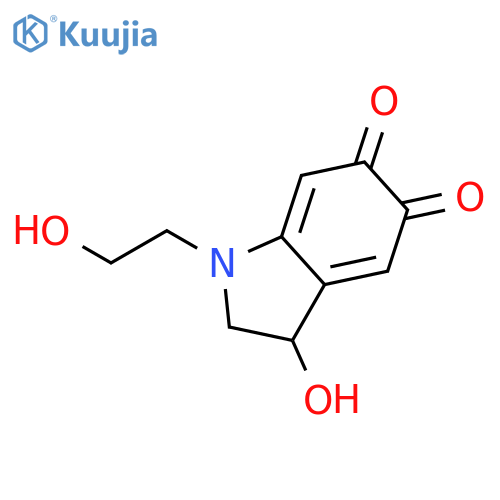 1H-Indole-5,6-dione,2,3-dihydro-3-hydroxy-1-(2-hydroxyethyl)- structure