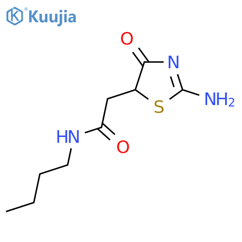 N-Butyl-2-(2-imino-4-oxo-1,3-thiazolidin-5-yl)acetamide structure
