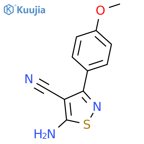 4-Isothiazolecarbonitrile, 5-amino-3-(4-methoxyphenyl)- structure