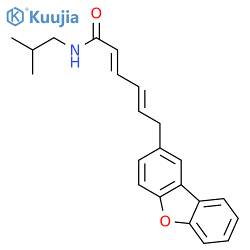 2,4-Hexadienamide, 6-(2-dibenzofuranyl)-N-(2-methylpropyl)-, (E,E)- structure