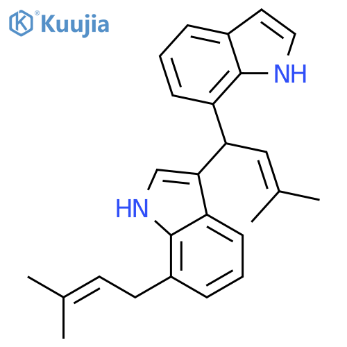 3-[1-(1H-Indol-7-yl)-3-methyl-2-butenyl]-7-(3-methyl-2-butenyl)-1H-indole structure