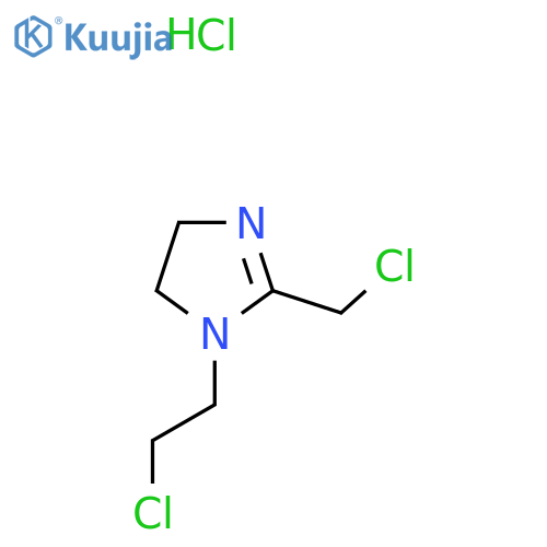 1H-Imidazole, 1-(2-chloroethyl)-2-(chloromethyl)-4,5-dihydro-, monohydrochloride structure