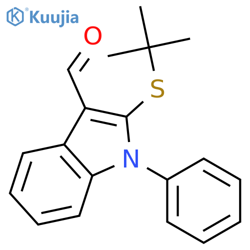 1H-Indole-3-carboxaldehyde, 2-[(1,1-dimethylethyl)thio]-1-phenyl- structure