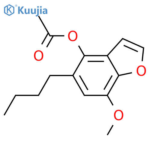 4-Benzofuranol,5-butyl-7-methoxy-, 4-acetate structure