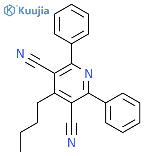 3,5-Pyridinedicarbonitrile, 4-butyl-2,6-diphenyl- structure