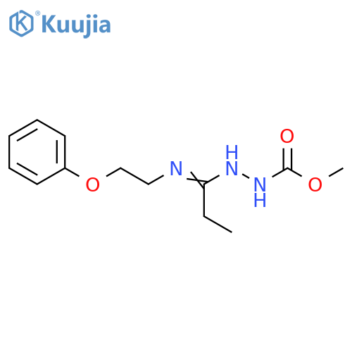 Methyl 2-[1-[(2-phenoxyethyl)imino]propyl]hydrazinecarboxylate structure