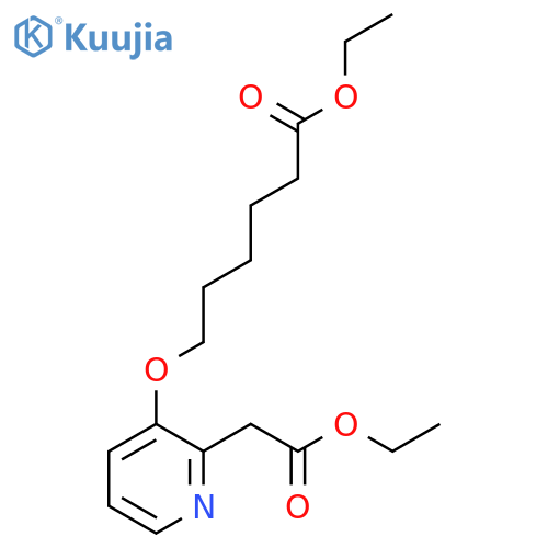 2-Pyridineacetic acid, 3-[(6-ethoxy-6-oxohexyl)oxy]-, ethyl ester structure