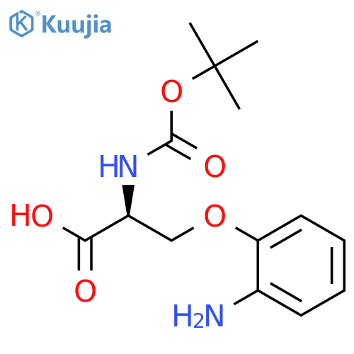 2(S)-3-(2-aminophenoxy)-2-((tert-butoxycarbonyl)amino)propanoic acid structure