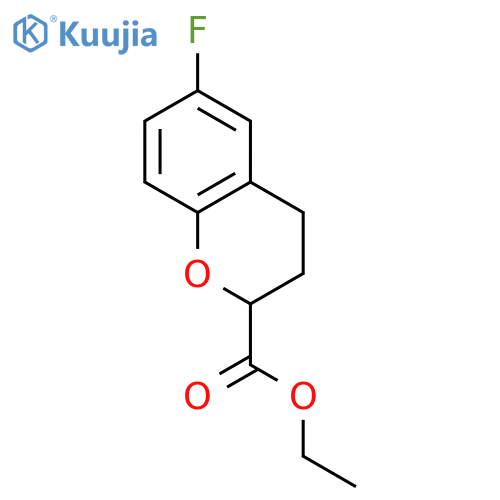 rac-6-Fluoro-3,4-dihydro-2H-1-benzopyran-2-carboxylic Acid Ethyl Ester structure