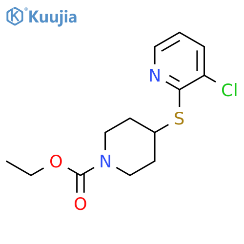 1-Piperidinecarboxylic acid, 4-[(3-chloro-2-pyridinyl)thio]-, ethyl ester structure