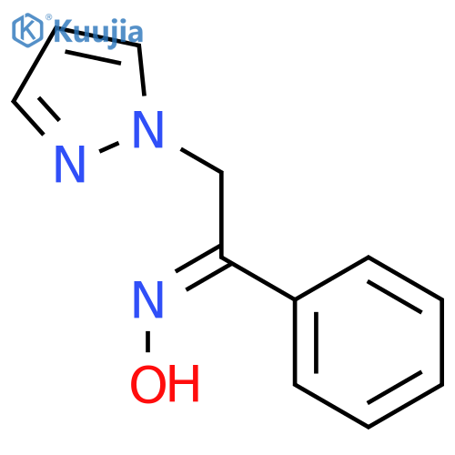 (1E)-1-phenyl-2-(1H-pyrazol-1-yl)ethanone oxime structure