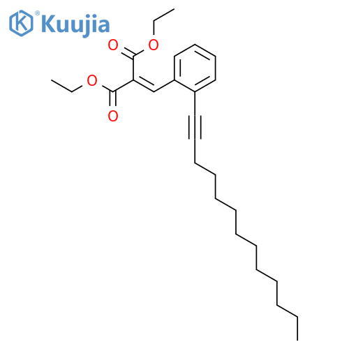 Propanedioic acid, [[2-(1-tridecynyl)phenyl]methylene]-, diethyl ester structure
