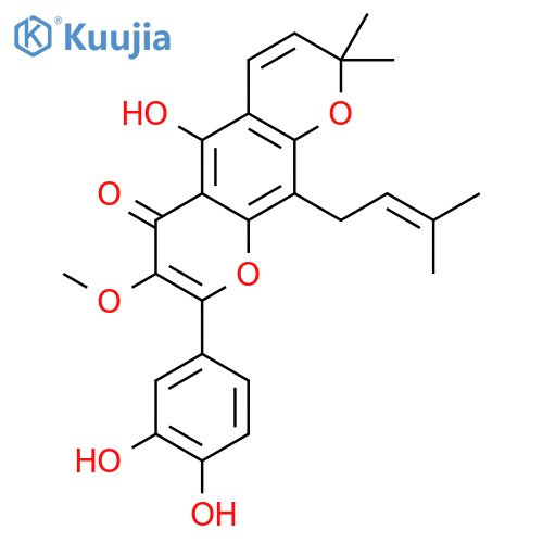 8-(3,4-Dihydroxyphenyl)-5-hydroxy-7-methoxy-2,2-dimethyl-10-(3-methyl-2-butenyl)-2H,6H-benzo[1,2-b:5,4-b']dipyran-6-one structure