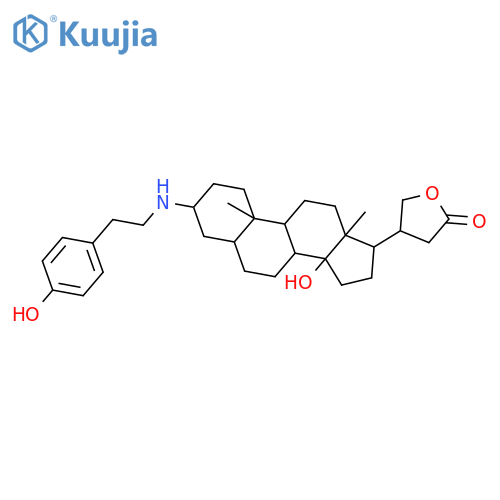 (3beta,5beta)-14-hydroxy-3-{[2-(4-hydroxyphenyl)ethyl]amino}cardanolide structure
