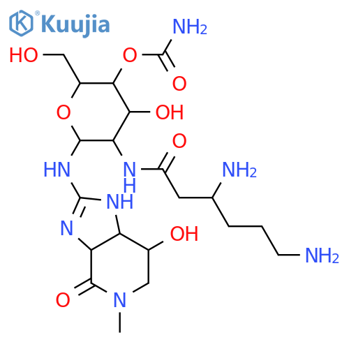 4H-Imidazo[4,5-c]pyridin-4-one,2-[[4-O-(aminocarbonyl)-2-deoxy-2-[[(3S)-3,6-diamino-1-oxohexyl]amino]-b-D-gulopyranosyl]amino]-1,3a,5,6,7,7a-hexahydro-7-hydroxy-5-methyl-,(3aS,7R,7aS)- (9CI) structure