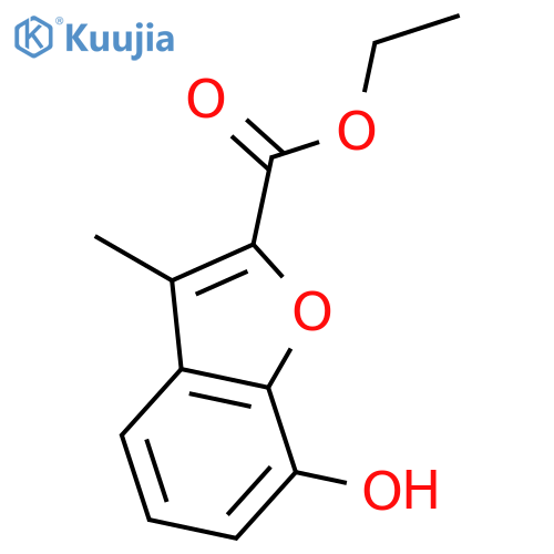 2-Benzofurancarboxylic acid, 7-hydroxy-3-methyl-, ethyl ester structure