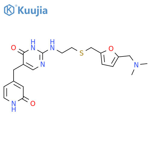 4(3H)-Pyrimidinone,5-[(1,2-dihydro-2-oxo-4-pyridinyl)methyl]-2-[[2-[[[5-[(dimethylamino)methyl]-2-furanyl]methyl]thio]ethyl]amino]- structure