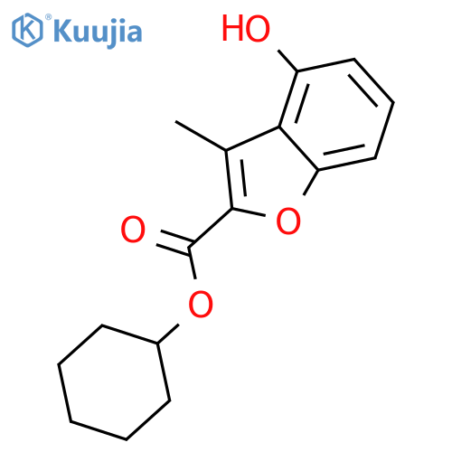 2-Benzofurancarboxylic acid, 4-hydroxy-3-methyl-, cyclohexyl ester structure