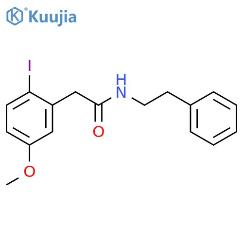 Benzeneacetamide, 2-iodo-5-methoxy-N-(2-phenylethyl)- structure